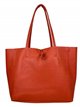 Minimal leather tote bag naranja