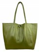 Shopper liso piel verde-olivo