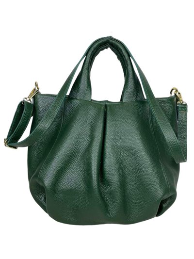 Citybag minimal piel verde-botella