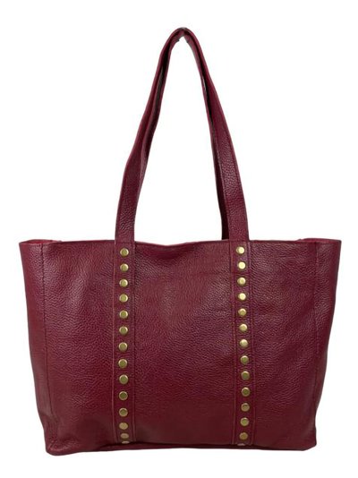 Shopper piel tachas vino