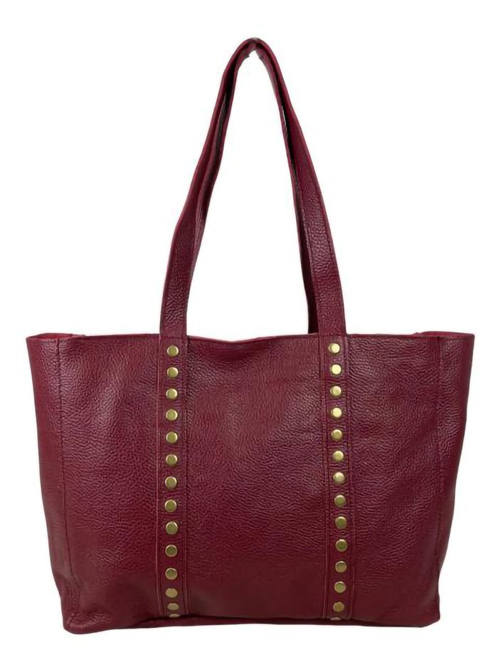 Shopper piel tachas vino