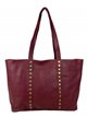 Shopper piel tachas vino