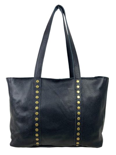 Shopper piel tachas negro