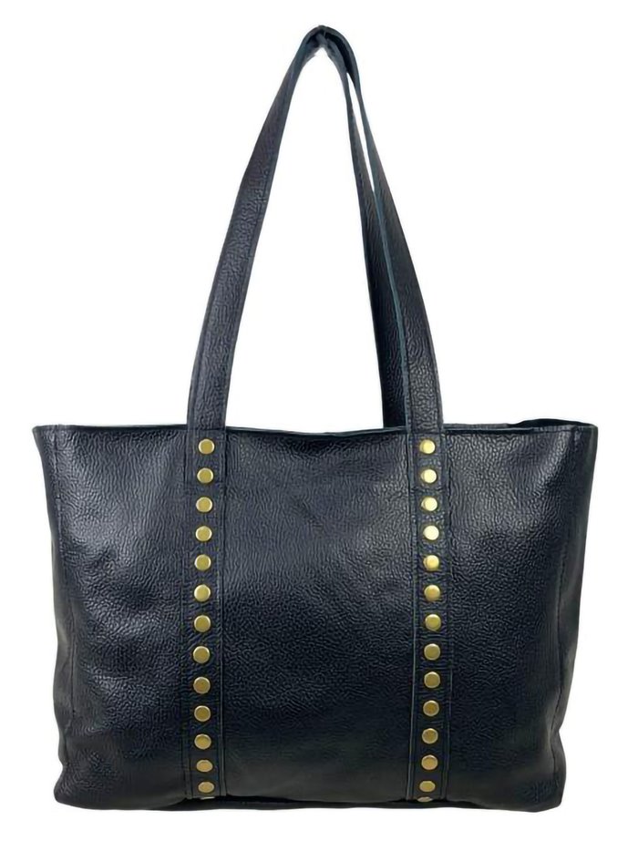 Shopper piel tachas negro