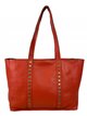 Shopper piel tachas naranja