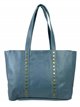 Shopper piel tachas azul-vaquero