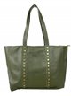 Shopper piel tachas verde-olivo