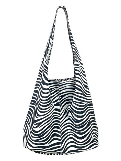 Shopper serraje animal print cebra-blanco