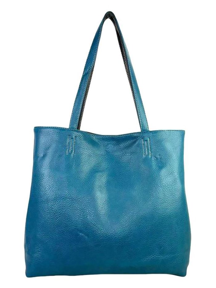 Shopper reversible + Bandolera 2 piezas azul-vaquero