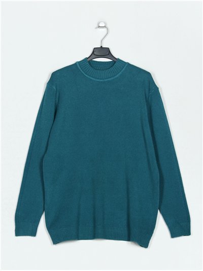 Jersey soft cálido amplio cuello perkins teal