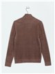 Jersey pelo soft cuello vuelto marron