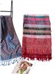 Printed scarf with fringing assorted colors