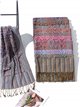 Printed scarf with fringing assorted colors