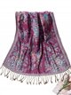 Printed scarf with fringing assorted colors