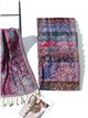 Printed scarf with fringing assorted colors