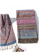 Printed scarf with fringing assorted colors