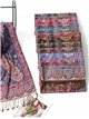 Printed scarf with fringing assorted colors