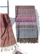 Printed scarf with fringing assorted colors