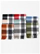 Checked scarf with fringing assorted colors