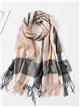 Checked scarf with fringing assorted colors