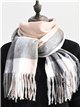 Checked scarf with fringing assorted colors