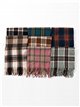 Checked scarf with fringing assorted colors