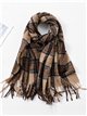 Checked scarf with fringing assorted colors