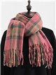 Checked scarf with fringing assorted colors