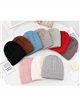 Turn-up textured cable knit beanie assorted colors