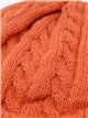 Turn-up textured cable knit beanie assorted colors