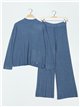 Conjunto Jersey canalé + Pantalón azul-vaquero