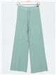 Conjunto Jersey canalé + Pantalón verde-agua