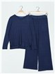 Co-Ord oversized knit sweater + trousers azul-petroleo