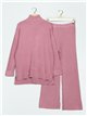 Conjunto Jersey cuello vuelto + Pantalón rosa-palo