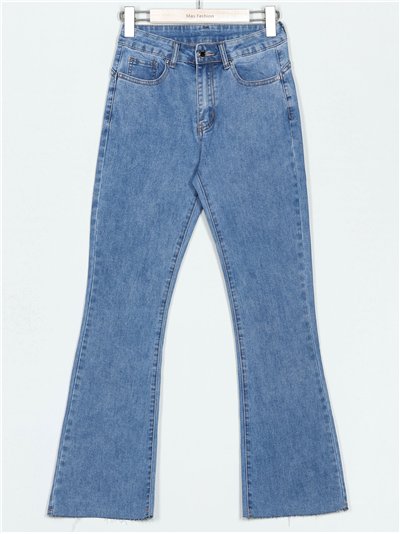 Jeans flare deshilachado azul (S-XXL)