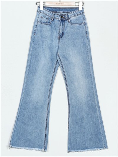 Jeans flare desflecados azul (S-XXL)