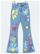 Jeans flare estampado azul (S-M-L-XL)