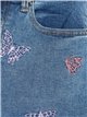 Jeans rectos mariposas bordadas azul (S-XXL)