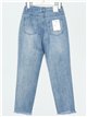 Jeans rotos abalorios azul (S-M-L-XL)