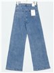 Jeans rectos bordados azul (S-M-L-XL)