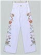 Jeans rectos floral blanco (S-XXL)