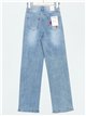 Jeans bordado aplicaciones azul (S-M-L-XL)