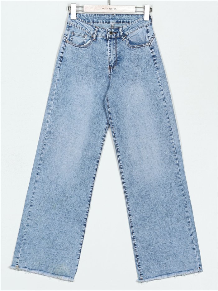 Jeans rectos strass azul (S-XXL)