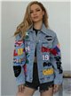 Oversized slogan denim jacket blue (S-M-L)