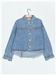 Embroidered denim overshirt blue (S-M-L)