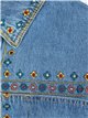 Embroidered denim overshirt blue (S-M-L)