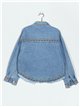 Embroidered denim overshirt blue (S-M-L)