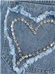 Sobrecamisa denim corazones azul (S-M-L)