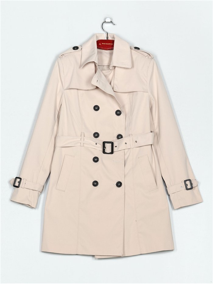 Long trench coat with buttons beige (M-L-XL-XXL)