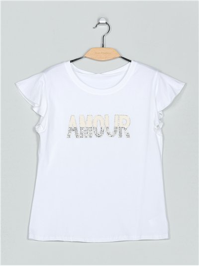 Camiseta amour strass (S/M-L/XL)